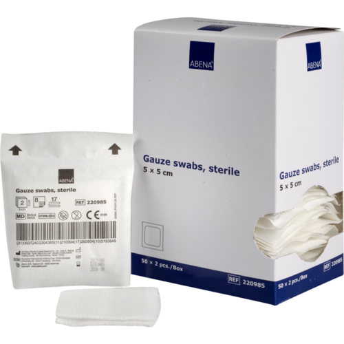 ABENA  Mullkompressen 8-lagig steril | 5 x 5 cm | 100 Stk.