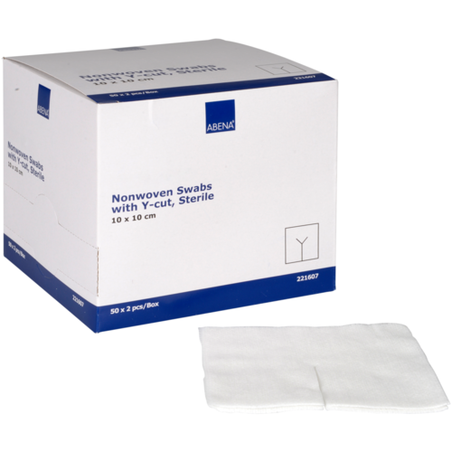 ABENA Vlies Schlitzkompressen steril 4-lagig | 10 cm x 10 cm | 100 Stk.