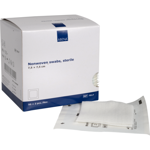 ABENA Vlieskompressen steril 4-lagig | 7,5 cm x 7,5 cm | 100 Stk.