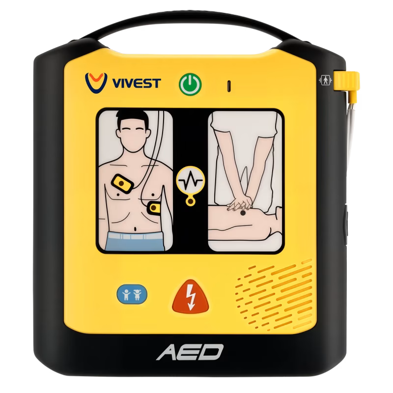 ViVest Powerbeat AED Halbautomat | Piktogramm und LED